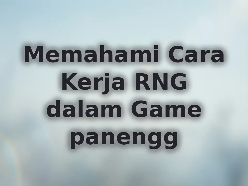 Memahami Cara Kerja RNG dalam Game panengg